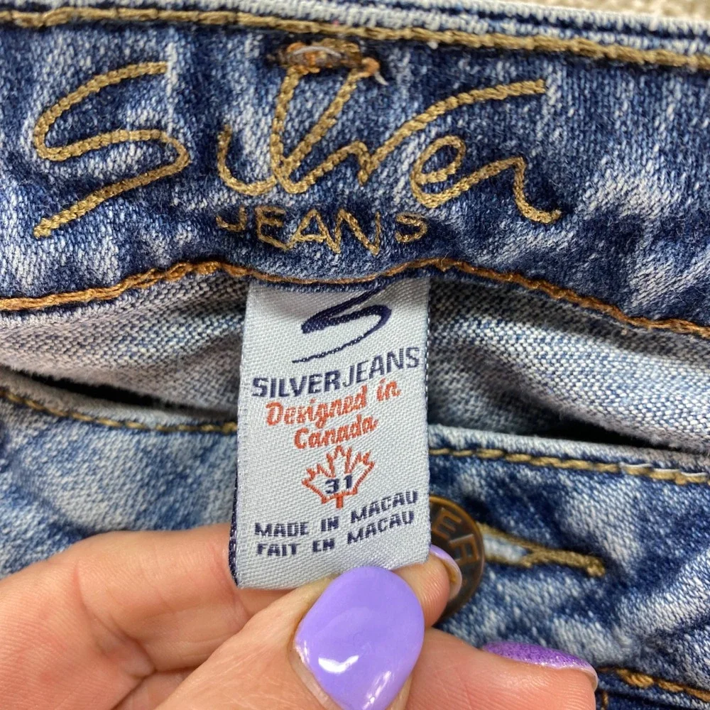 Silver Jeans Brianna Bootcut Womens 31 Blue Denim Low Rise Raw Hem‎ L31860